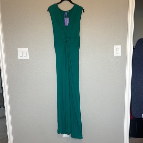 Seraphine Emerald Green Knot Waist Tie Back Maternity Dress size 12 - Picture 2 of 9